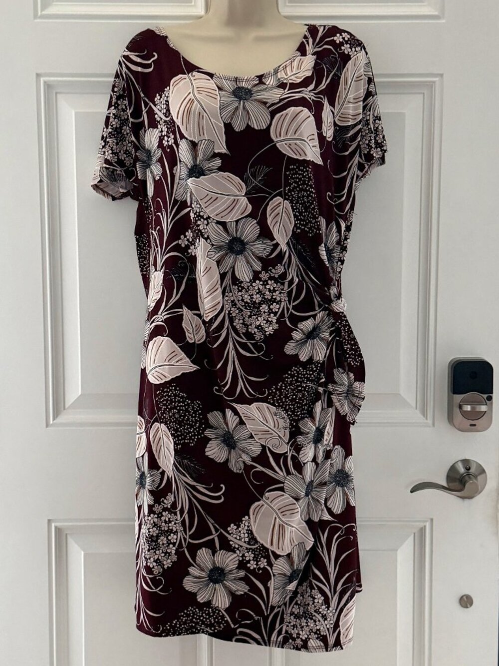Maroon FLoral Dress by Robbie Bee